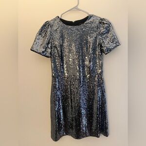 Ann Taylor Silver Sequin Mini Dress